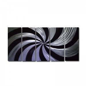 black silver brushed 3D metal oil painting modern wall arts handycrafts wholesale from China manufacturer