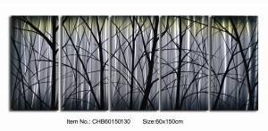 Trees 5 panels big size 3D metal oil painting modern home wall arts from China factory