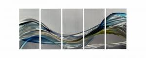 Abstract ribbon 3D metal oil painting modern home wall arts handicraft decor wholesale