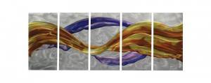 Abstract ribbons 3D metal oil painting interior modern home wall arts decor handicraft wholesale