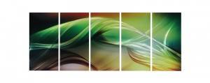 3D metal brush abstract green oil painting modern home wall arts handicraft wholesale from China