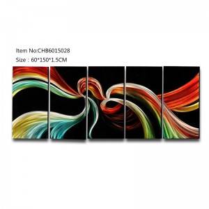 Abstract colorful 3D handmade oil painting modern metal wall art decoration