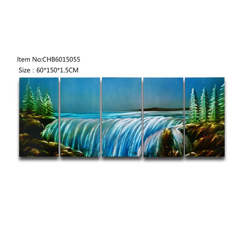 CHB6015055 waterfall 3D handmade oil painting modern metal wall art decoration