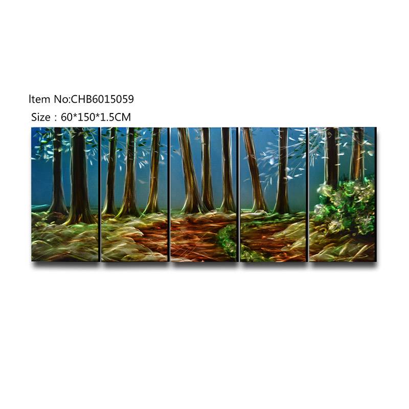 CHB6015059 forest 3D handmade oil painting modern metal wall art decoration