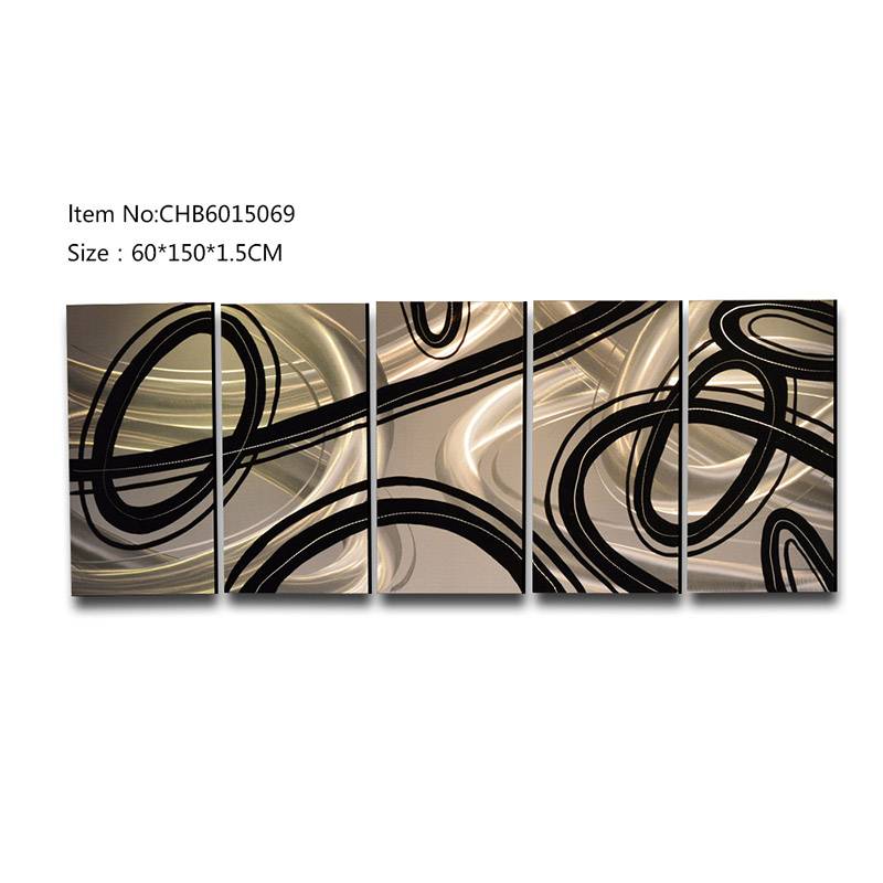 CHB6015069 abstract silver grey 3D handmade oil painting modern metal wall art decoration