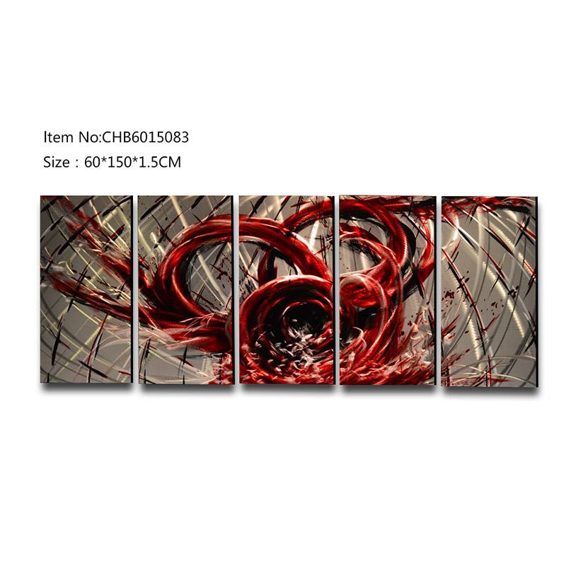 CHB6015083 abstract blood red 3D handmade oil painting modern metal wall art decoration