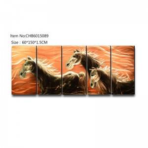 Running horse 3D handmade oil painting modern metal wall art decoration