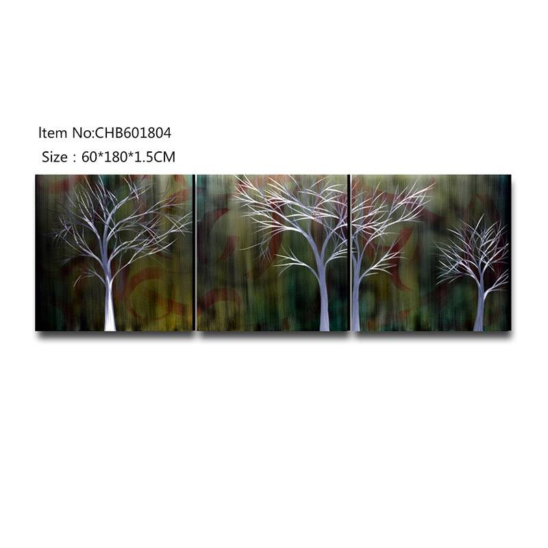CHB601804 color mix trees 3D metal oil painting modern home wall art decor large size
