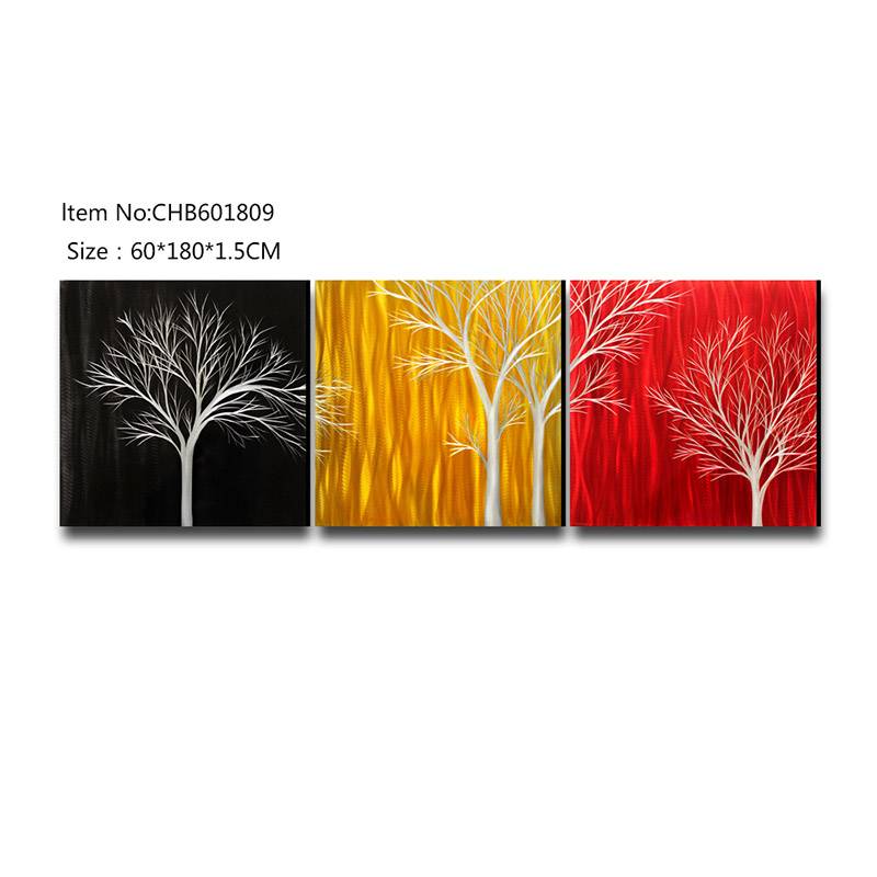 CHB601809 mix color trees 3D metal oil painting modern home wall art decor large size