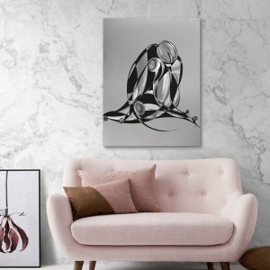 black silver print swallow 3D metal oil painting brush wall arts modern interior crafts wholesale