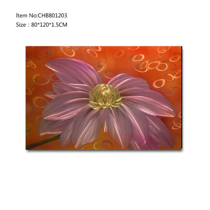 CHB801203 handpaint 3D metal flower oil painting contemprory wall art home decoration