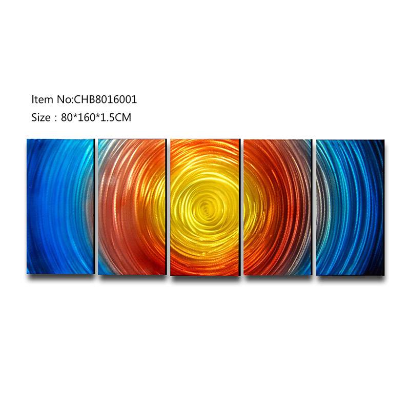 Abstract multi panels metal oil painting modern home wall art decoration Featured Image