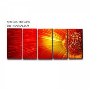 Abstract 5 pieces metal oil painting modern home wall art decoration