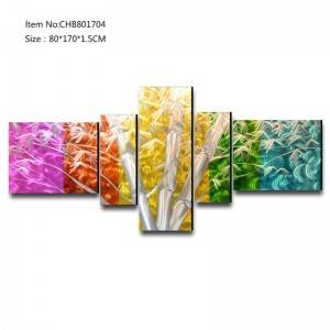 5 pieces bamboo metal oil painting for home decor wall arts