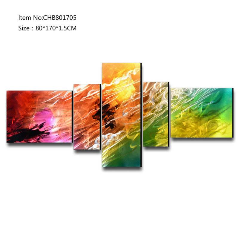 CHB801705 5 pieces abstract metal oil painting for home decor wall arts