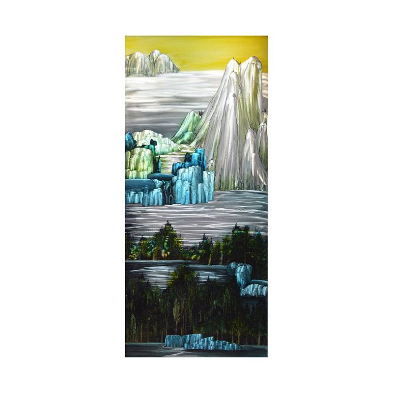 CHB801801 mountain landscape 3D handmade metal oil painting for home dear wall arts