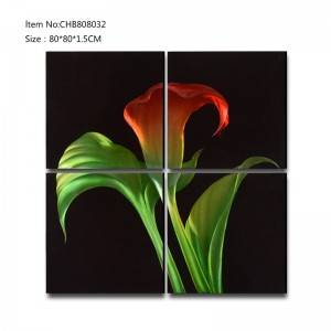 Lily flower 3D metal handpaint oil painting modern  interior home wall art decor