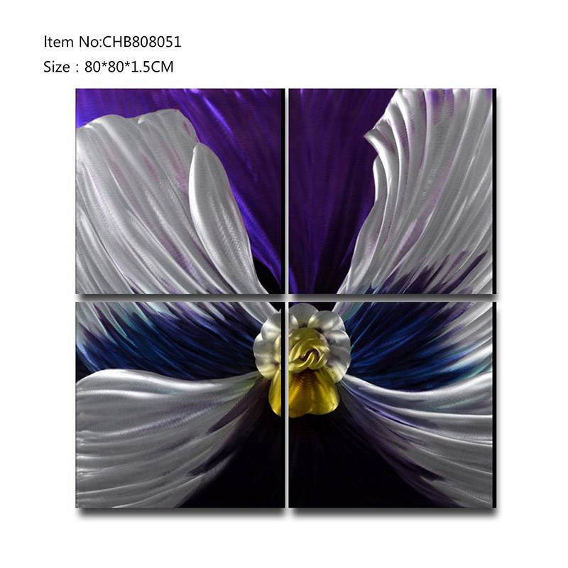 Cheapest Price Shiny Wall Art - Flower 3D metal handpaint oil painting modern  interior home wall art decor – Handsome Home Decor Featured Image