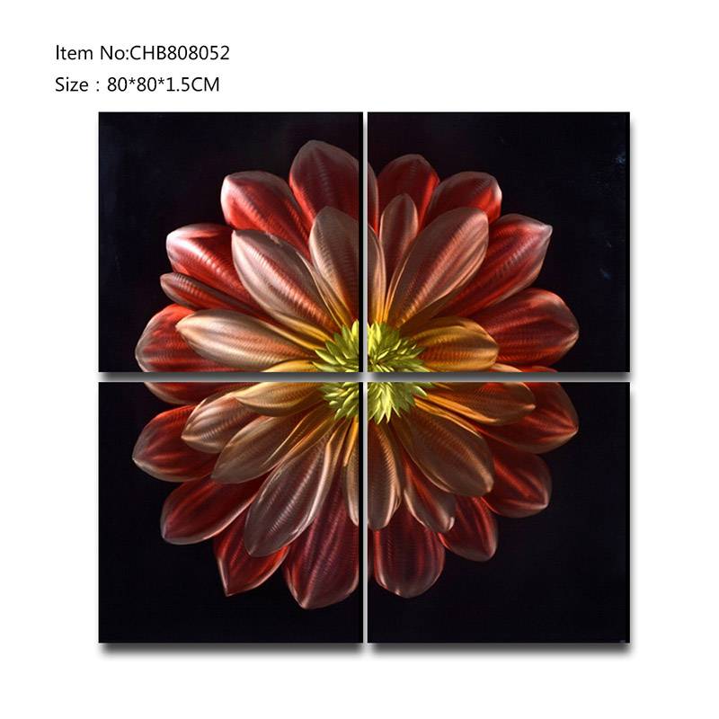 CHB808052 flower 3D metal handpaint oil painting modern  interior home wall art decor
