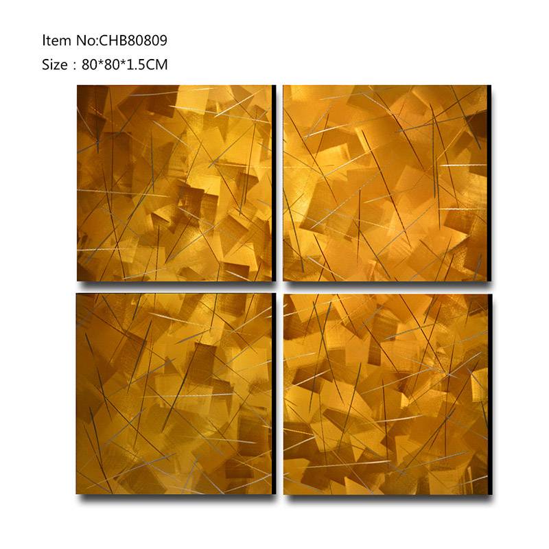 CHB80809 abstract 3D metal gold oil painting modern  interior home wall art decor