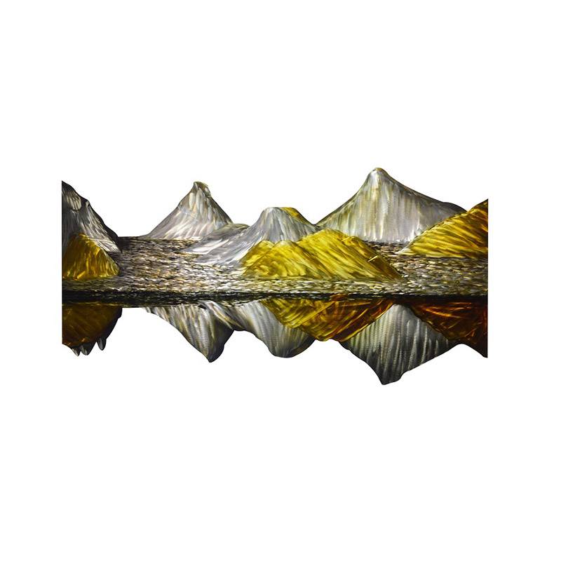 CHB851601 lake landscape 3D metal brush oil painting xl size wall arts decor