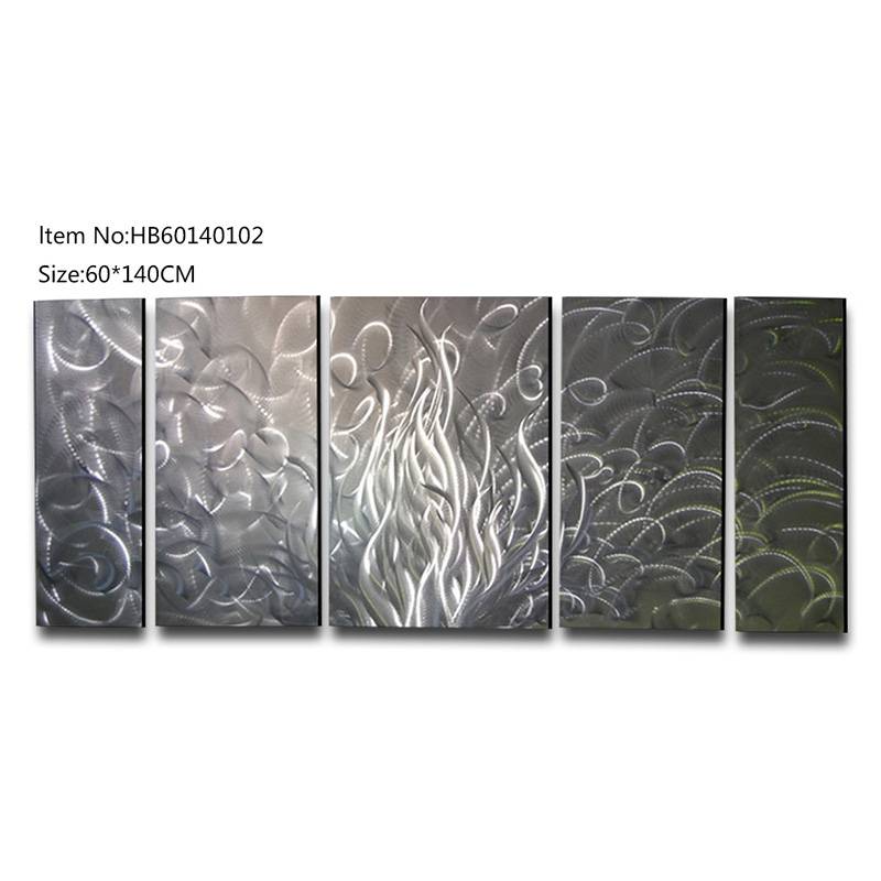 Competitive Price for Brushed Aluminum Wall Art - 5 pieces large size abstract handmade metal oil painting modern wall arts – Handsome Home Decor