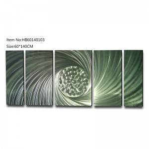 5 pieces large size abstract handmade metal oil painting modern wall arts