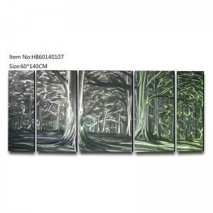 5 pieces large size forest DIY handmade metal oil painting modern wall arts