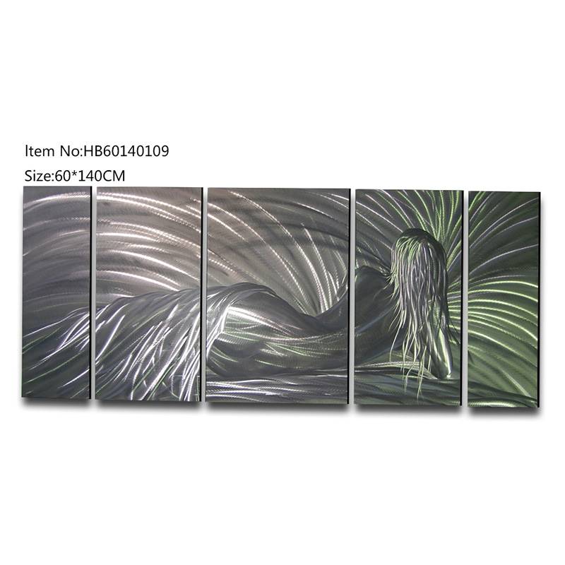 Good quality Living Room Wall Art –  5 pieces large size sexy nude handmade metal oil painting modern wall arts – Handsome Home Decor