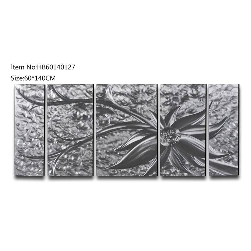 Factory Supply Abstract Painting -  5 pieces large size flower handmade metal oil painting modern wall arts – Handsome Home Decor