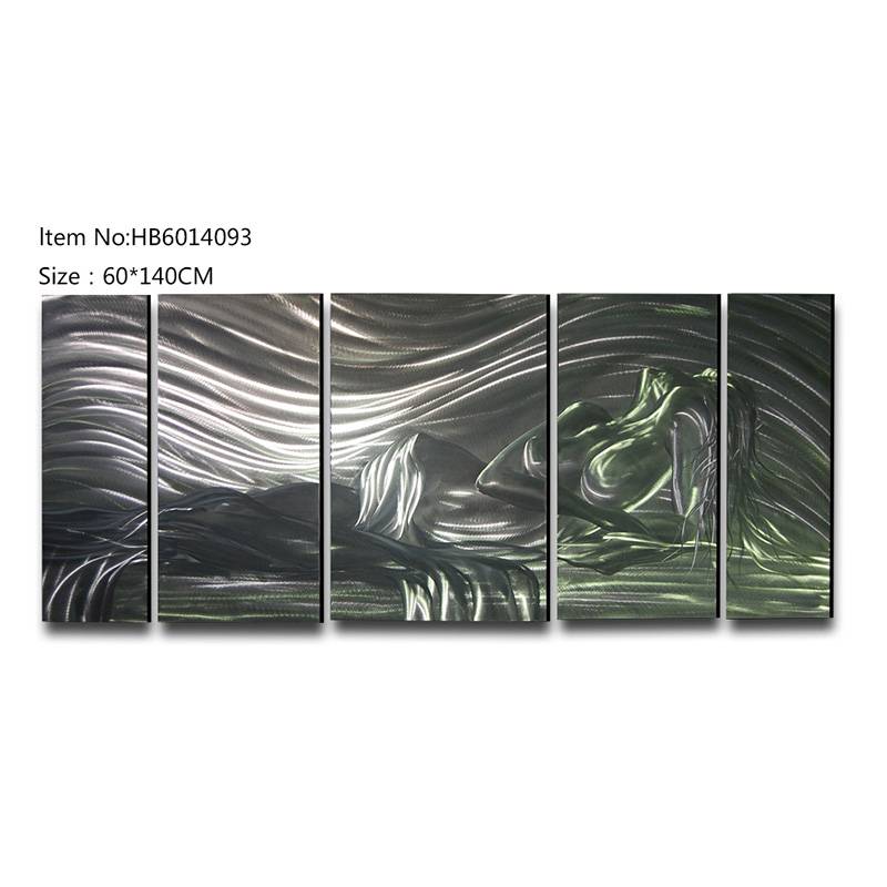 PriceList for Aluminum Art -  5 pieces large size abstract handmade metal oil painting modern wall arts – Handsome Home Decor