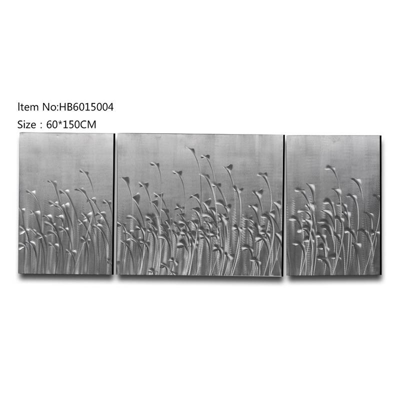 OEM/ODM Factory Aluminum Crafts -  large size grass handpaint 3D metal oil painting contemprory wall arts hanging – Handsome Home Decor