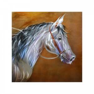 wholesale black white horse brush 3D metal oil painting interior modern wall arts decor 100% handmade