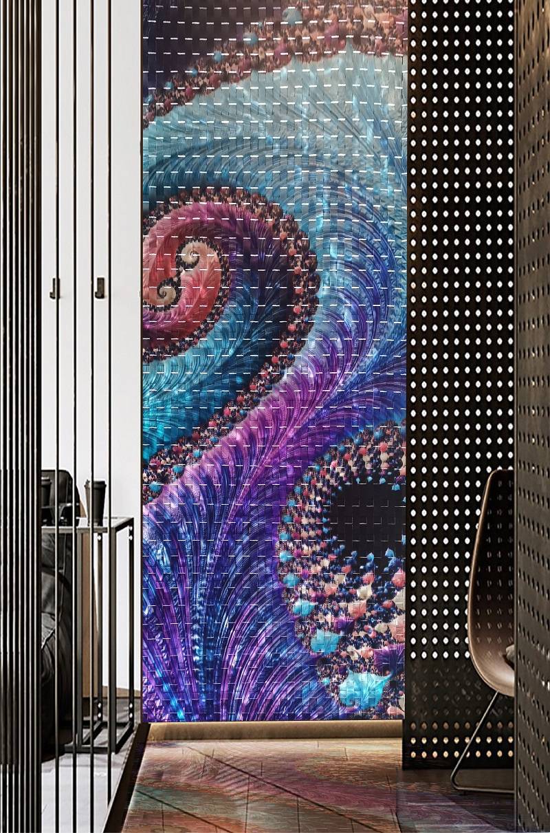 Colorful extra big size braid 3D metal wall panels wholesale from China manufacturer