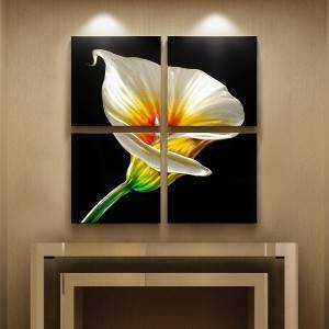 Calla lily 3D metal flower oil painting modern  interior home wall art decor