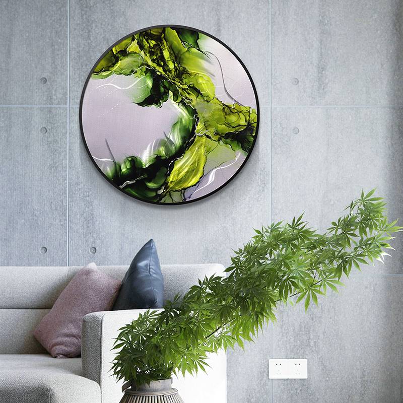 Abstract Circle 3D Metal Oil Painting for Interior Home Modern Decoration Handicraft Wall Arts