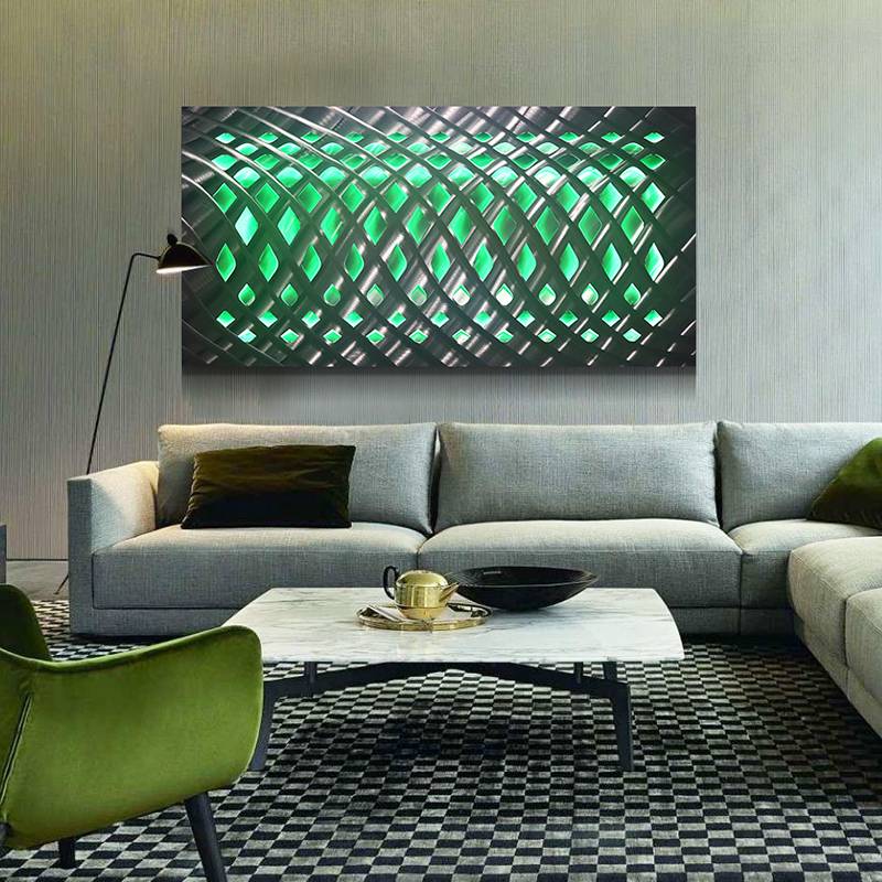 Abstract 3D metal LED painting contemporary wall arts decor handicraft from China