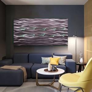 wholesale 3D abstract metal LED painting 100% handmade modern wall arts decoration