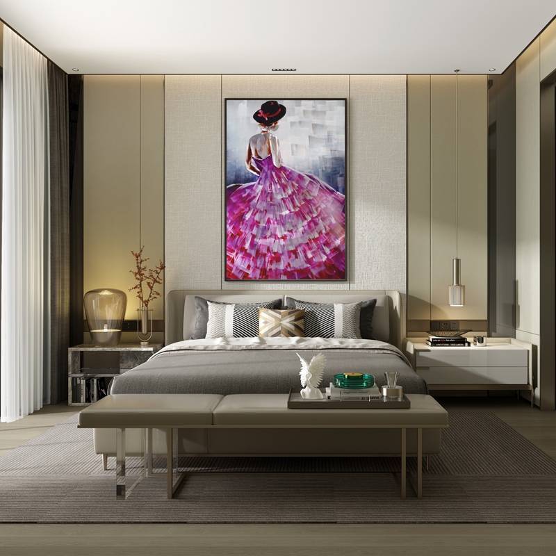 Modern lady 3D metal oil painting wall hangings interior home arts wholesale from China