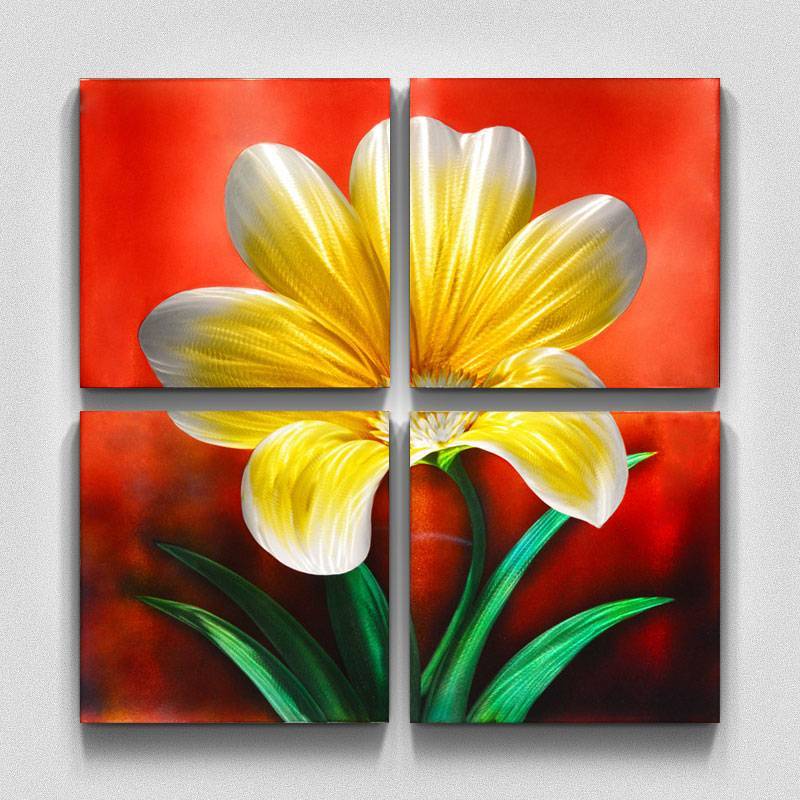 Calla lily 3D metal flower oil painting modern  interior home wall art decor