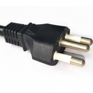 Brazil power cord with terminals and fastons