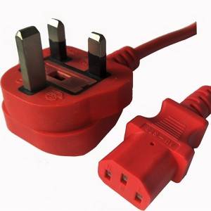 UK C13 red colour power cord