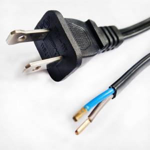 UL certified 2 core power cord cable with polarized plug