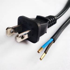 UL certified 2 core power cord cable with polarized plug