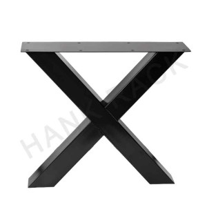 Forma X de metal pata de la mesa