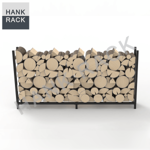 Metal 8ft Firewood Holder Wood Log Stand Stacker Steel Fireplace Rack