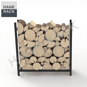 Indoor 4ft Firewood Holder Stand Stacker Steel Fireplace Wood Log Rack