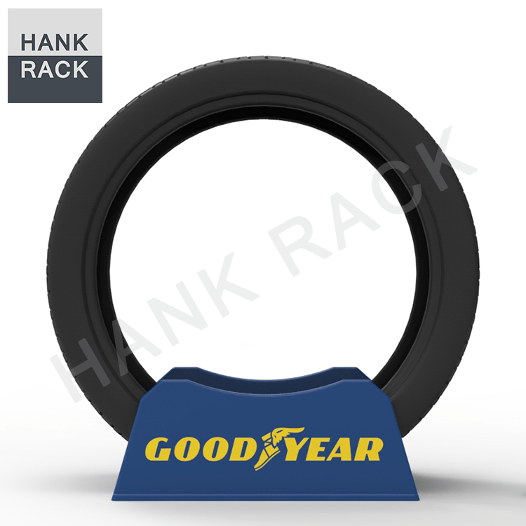 Free sample for Alloy Wheel Display -
 Ningbo Factory Direct Tire Display Stand Holder Support Base Goodyear Tire Rack – Hank