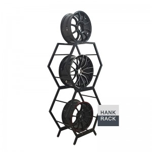 Honeycomb Shape Display Stand for Car Wheel Rims Hexagonal Wheel Rack