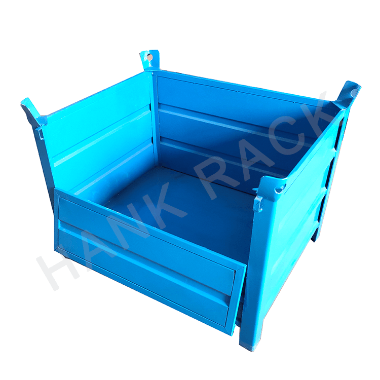 Collapsible Stacking Metal Crates Warehouse Storage Metal Stillage with Half Drop Front Featured Image